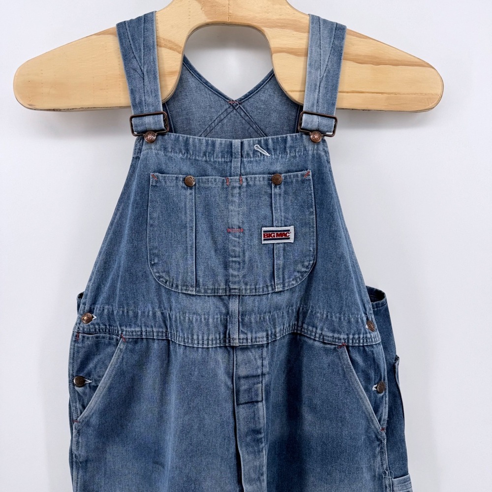 Big Mac Denim Overalls Mens 44x31 Blue Vintage Button Fly Carpenter Workwear